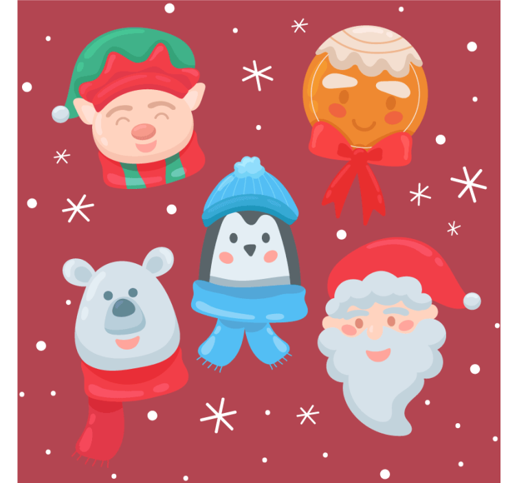 Christmas coaster celebratory figures collection - TenStickers