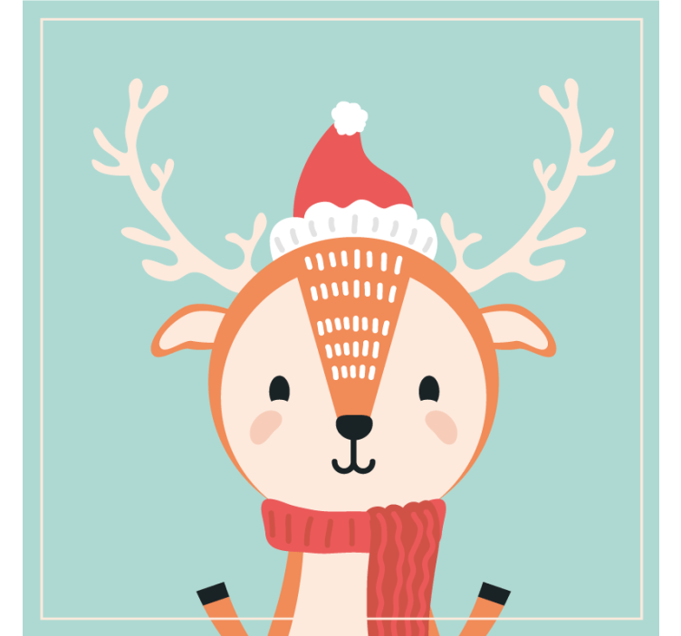 Christmas coaster festive reindeer design - TenStickers
