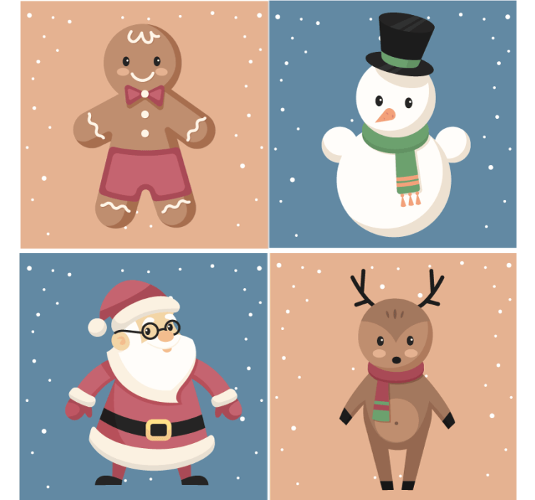 Christmas coaster festive gingerbread shapes - TenStickers