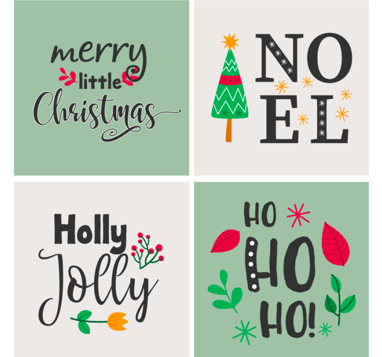 Christmas coaster elfa ho ho design - TenStickers