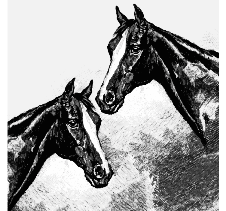 Vintage coasters double horse heads design - TenStickers