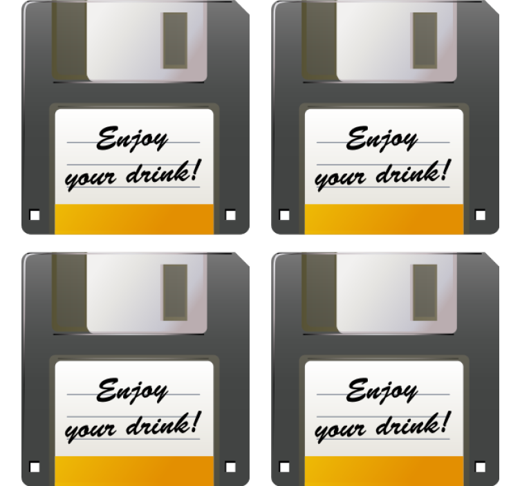 Texture coasters floppy disk drink reminder - TenStickers