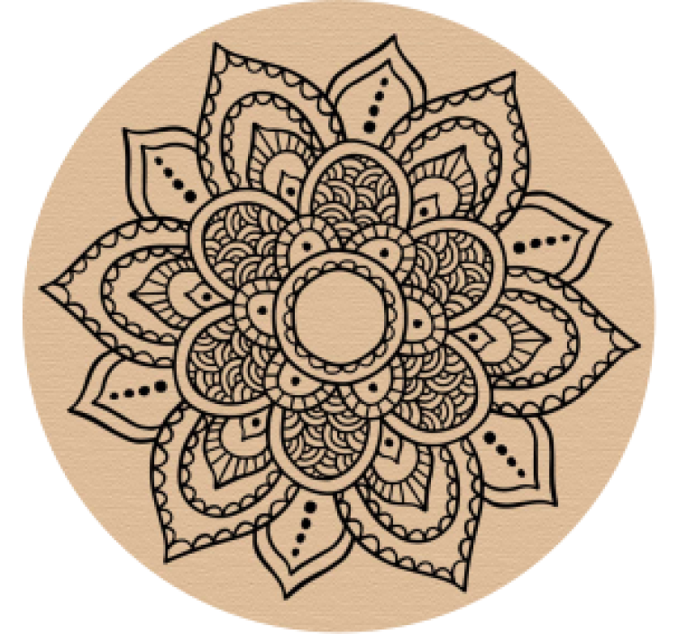 Texture coasters with detailed floral design - TenStickers