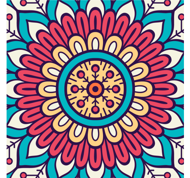 Texture coasters circular floral design - TenStickers