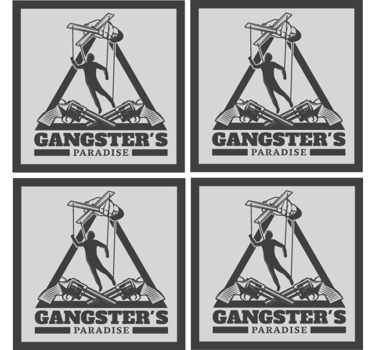 Beer mats with gangster themed artwork - TenStickers
