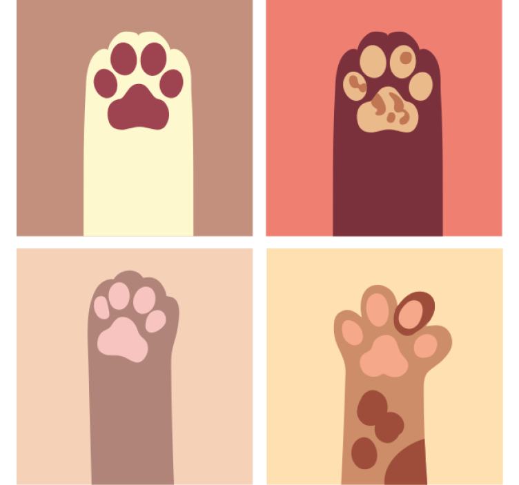 Geek coasters paw print designs - TenStickers
