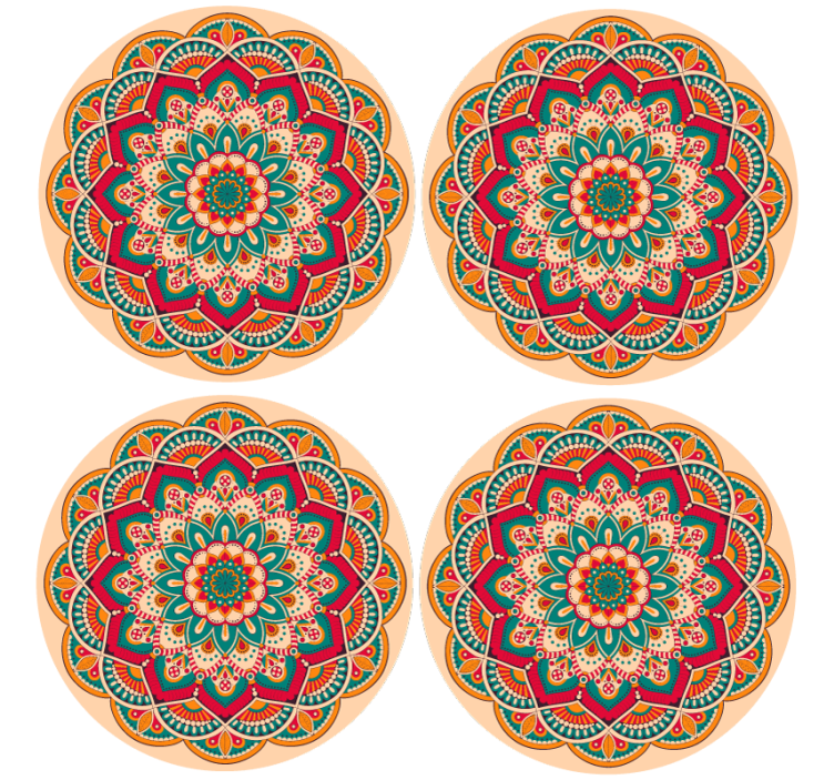 Modern coasters with mandala patterned design - TenStickers
