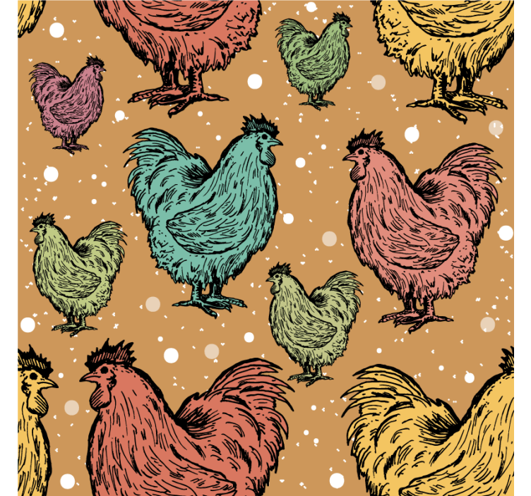 Geek coasters colorful chicken designs - TenStickers