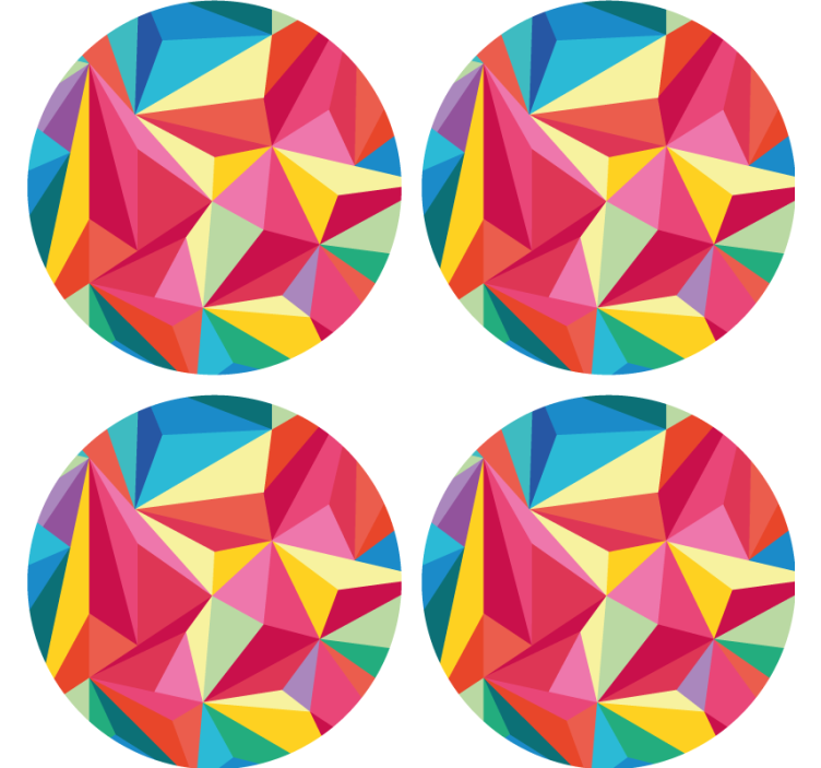Texture coasters with colorful geometric designs - TenStickers