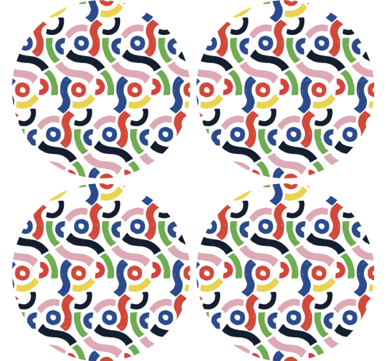 Texture coasters in vibrant abstract designs - TenStickers