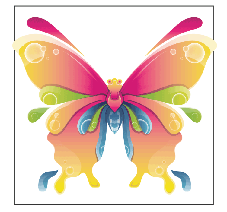 Geek coasters colorful butterfly art design - TenStickers