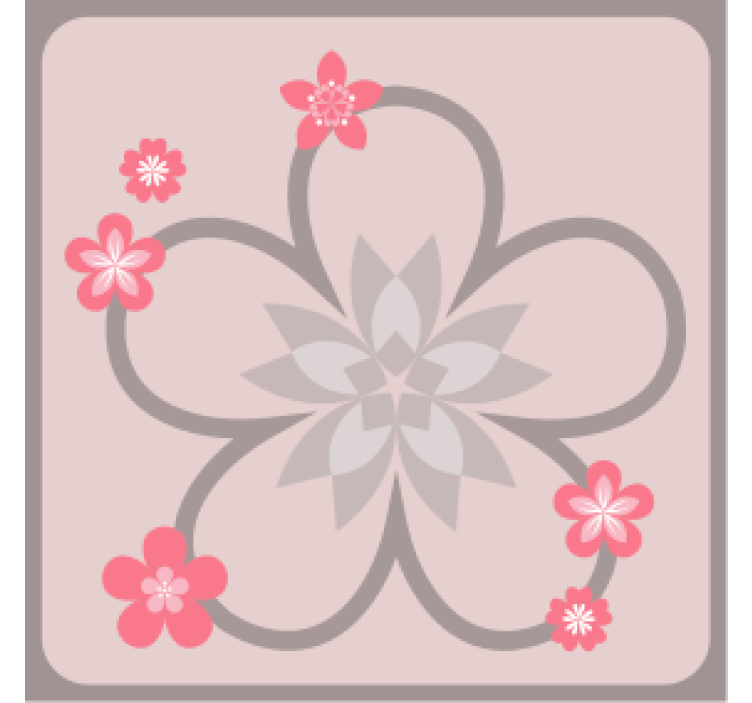 Modern coasters with elegant floral design - TenStickers