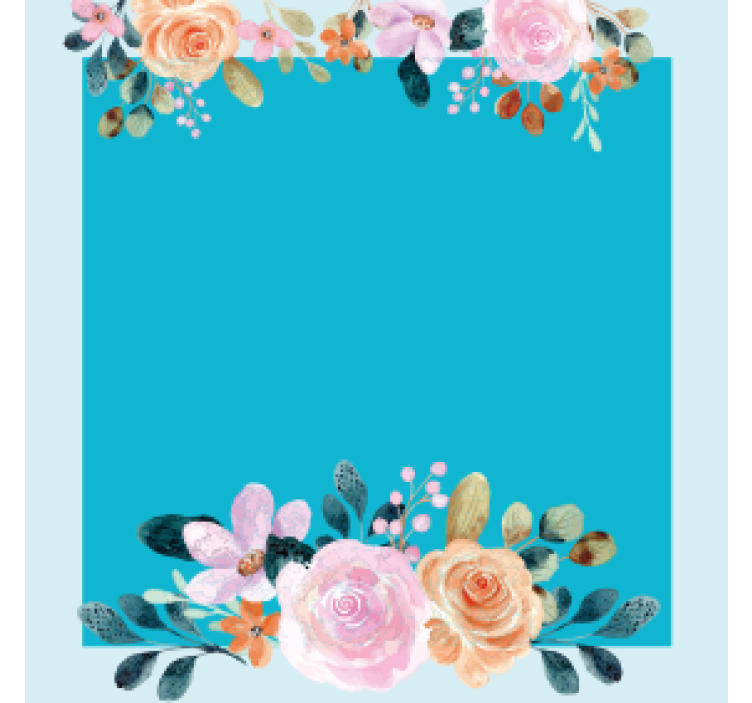 Personalised coasters floral accent rectangle - TenStickers