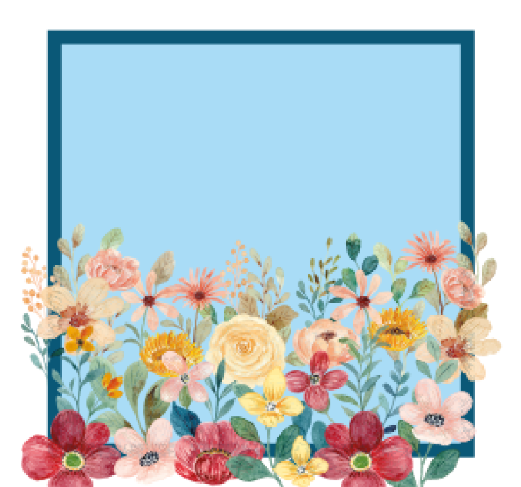 Personalised coasters floral border design - TenStickers