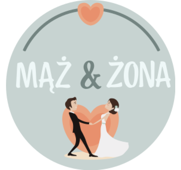 Wedding coasters bride groom couple heart design - TenStickers