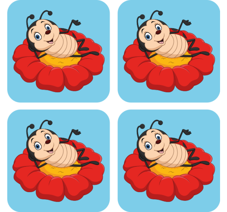 Geek coasters cheerful insect character - TenStickers