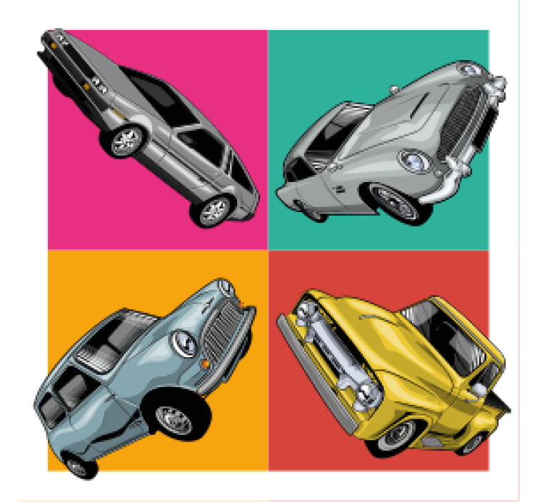 Vintage coasters classic car quartet - TenStickers