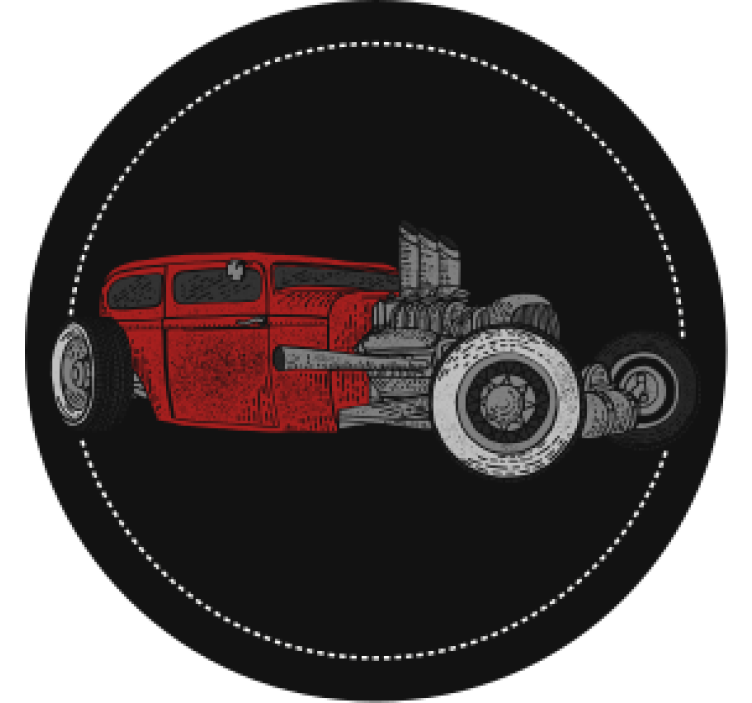 Vintage coasters classic hot rod artwork - TenStickers