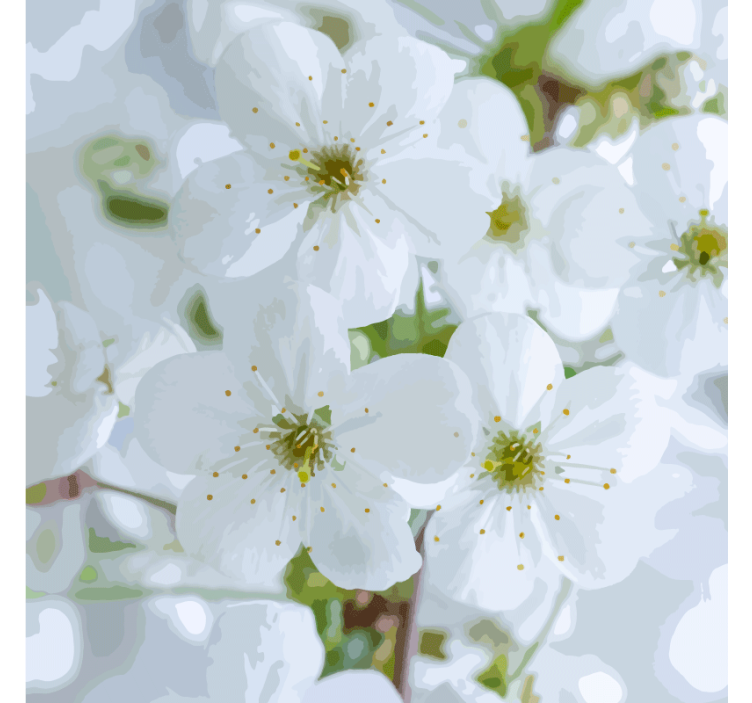 Texture coasters with delicate cherry blossoms - TenStickers