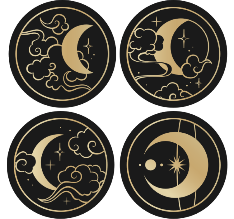Geek coasters celestial moon designs - TenStickers
