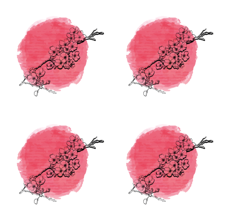 Texture coasters floral outline on pink - TenStickers