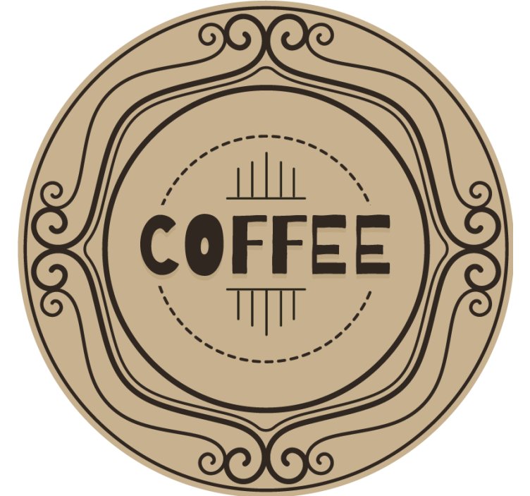 Personalised coasters elegant coffee round design - TenStickers