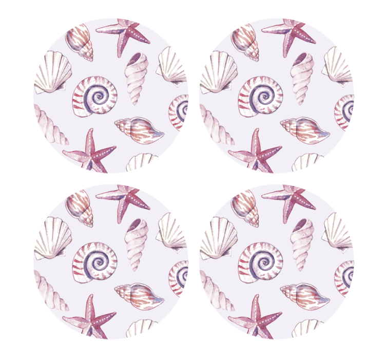 Geek coasters with seashells and starfish patterns - TenStickers