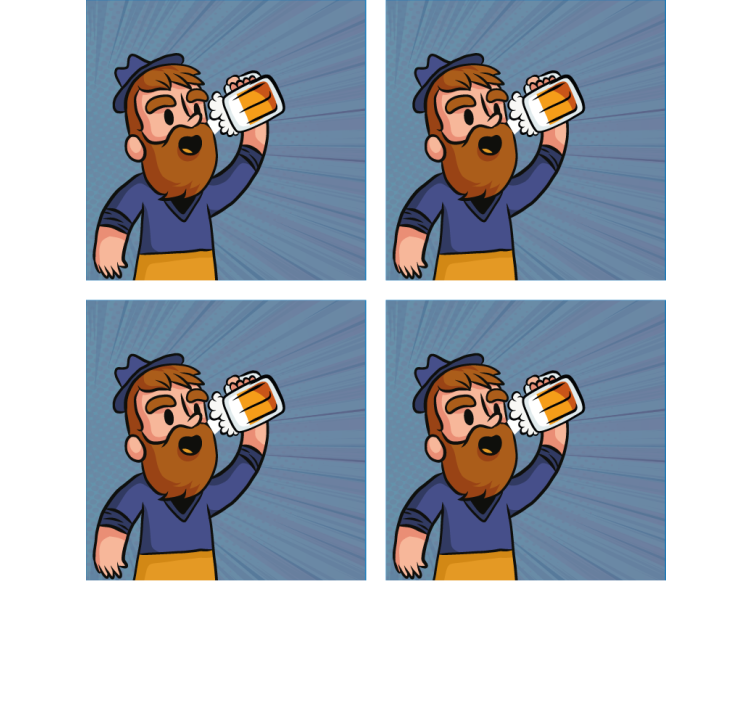 Cheerful beer enthusiast beer mats - TenStickers