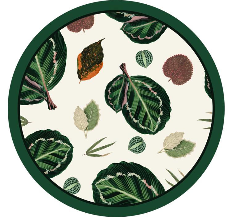 Texture coasters with leaf patterns motif - TenStickers