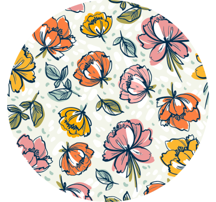 Modern coasters in botanical print design - TenStickers