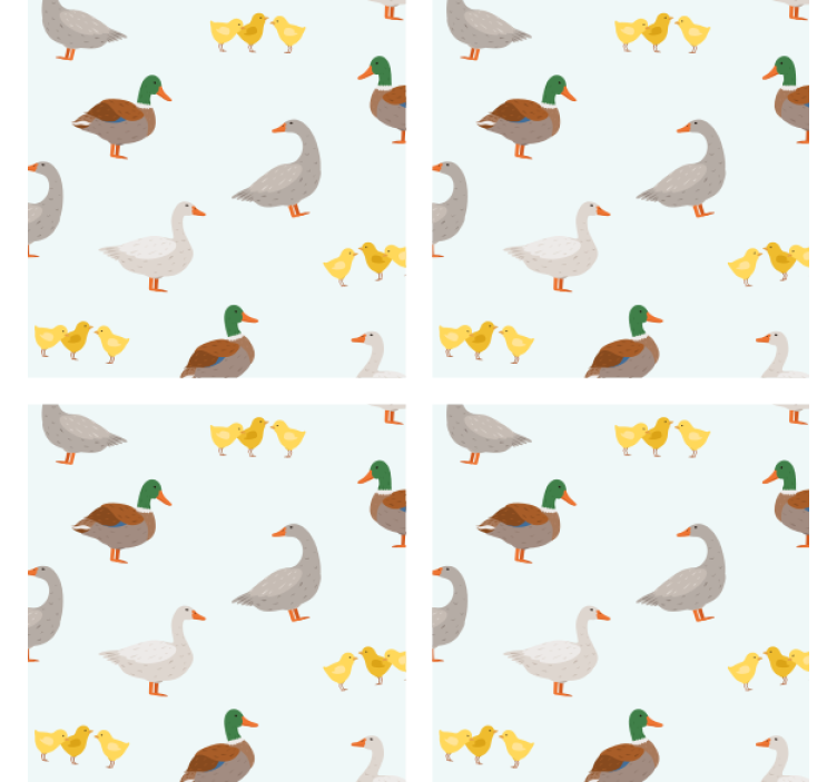 Personalised coasters with quirky duck designs - TenStickers