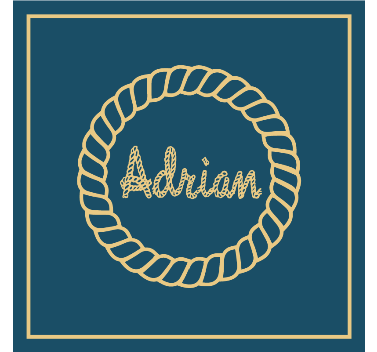 Personalised coasters rope circle monogram - TenStickers