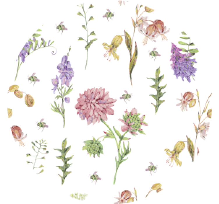 Texture coasters with floral design accents - TenStickers