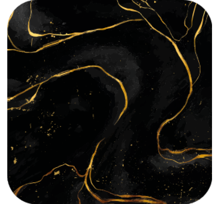Texture coasters black and gold swirl - TenStickers