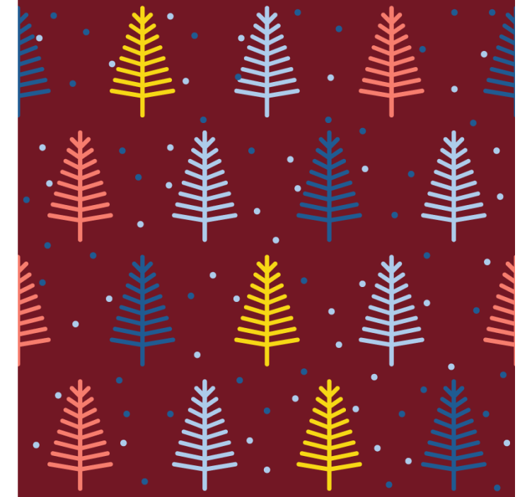 Christmas coaster colorful tree design - TenStickers