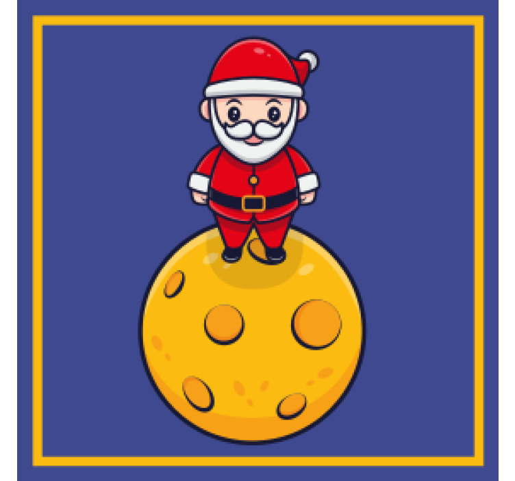 Christmas coaster santa on cheese sphere - TenStickers