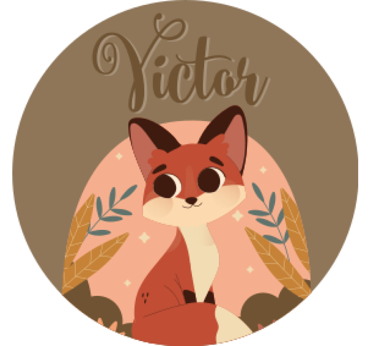Personalised coasters cute fox design - TenStickers