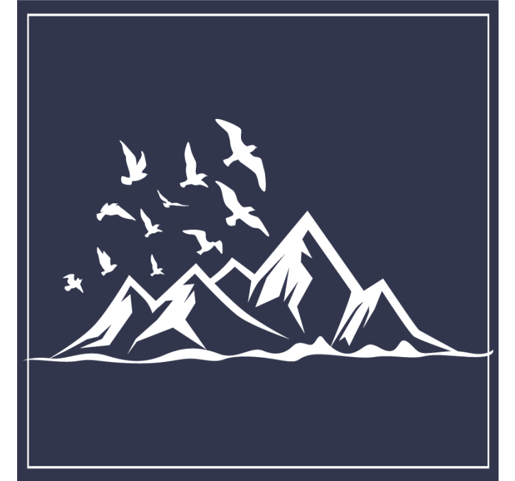 Texture coasters mountain landscape silhouette - TenStickers