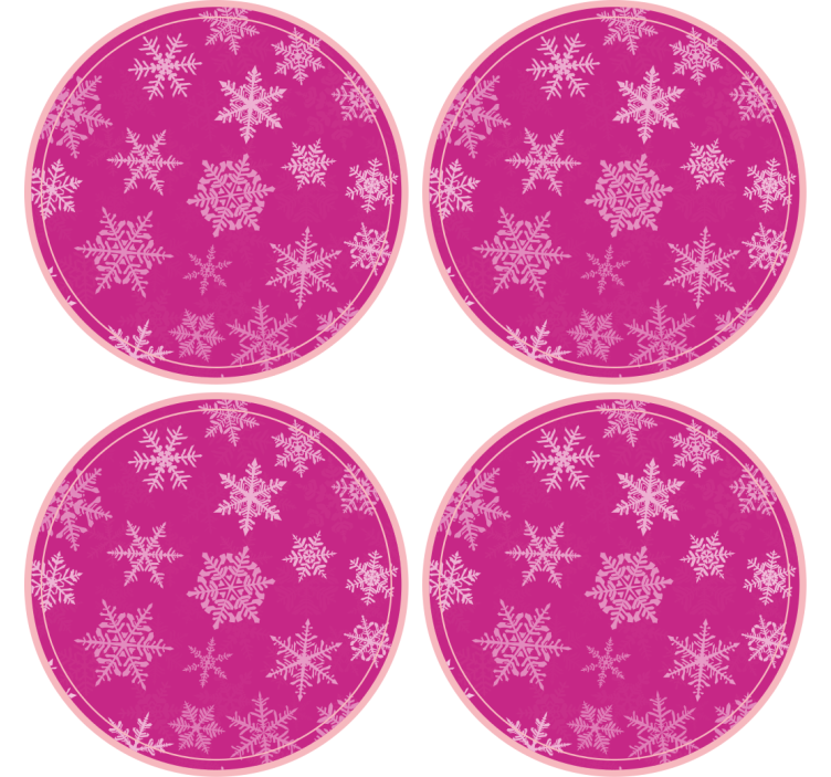 Christmas coaster snowflake patterned round tray - TenStickers