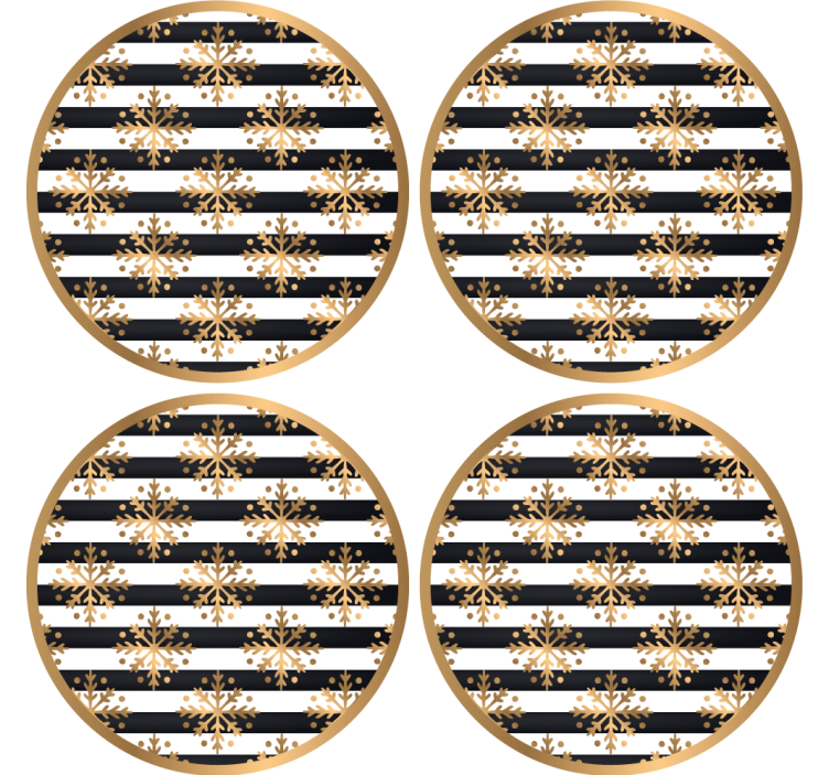 Christmas coaster striped snowflake design - TenStickers