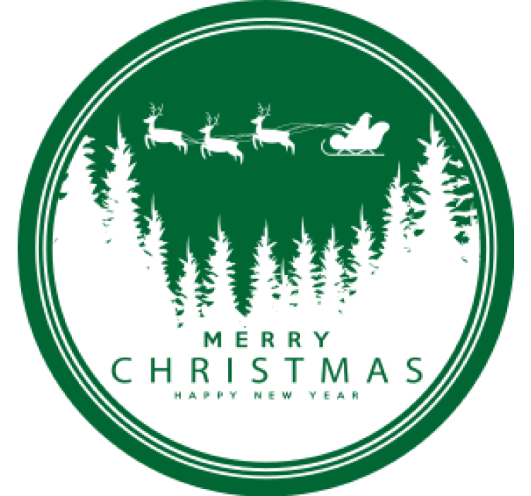 Christmas coaster festive santa sleigh scene - TenStickers