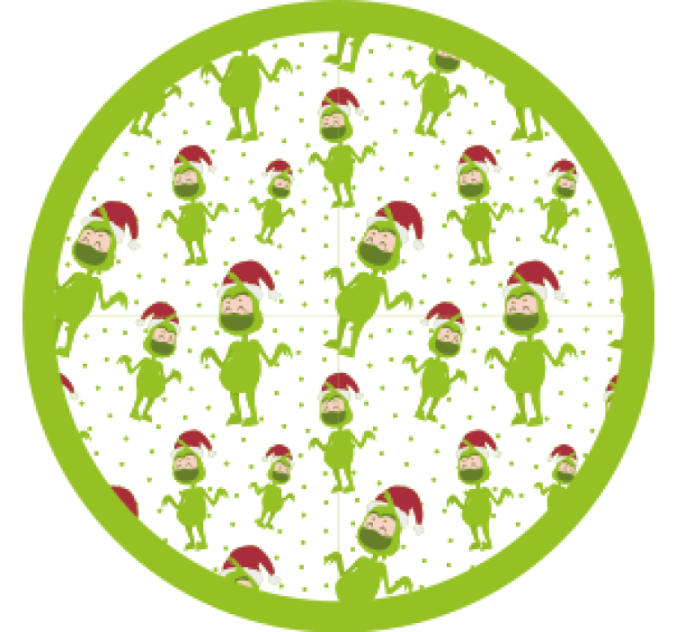 Christmas coaster whimsical green figures - TenStickers