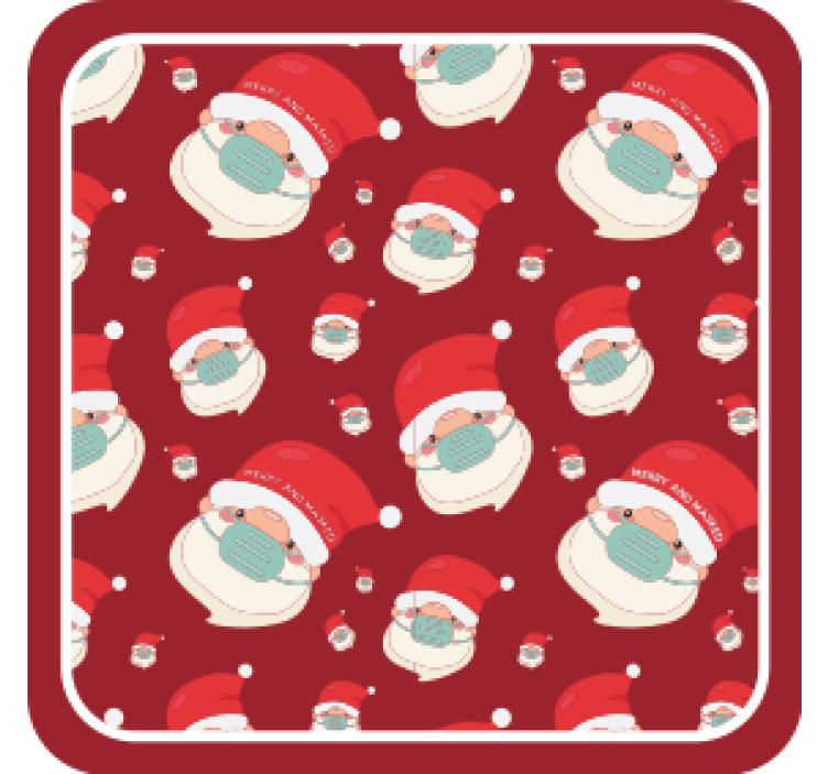 Christmas coaster with cheerful santa designs - TenStickers