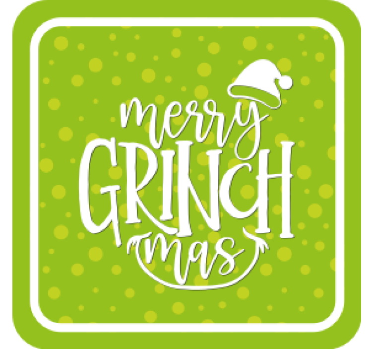 Merry grinchmas greeting christmas coaster - TenStickers