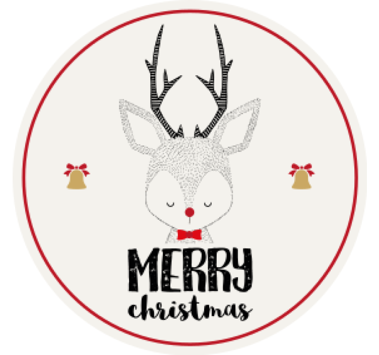 Christmas coaster reindeer with bells - TenStickers
