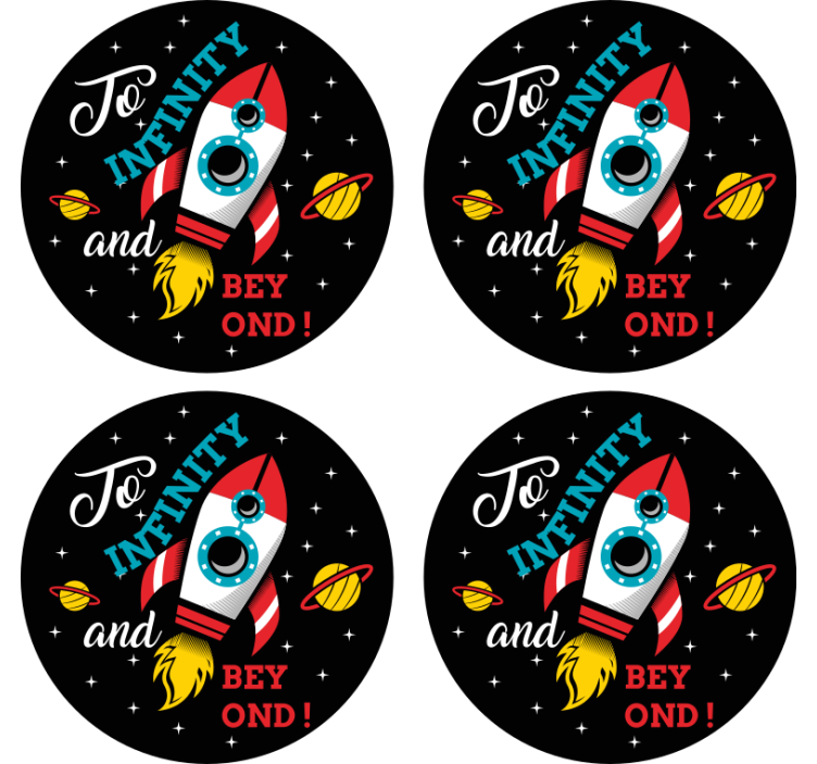 Geek coasters rocket launch space theme - TenStickers