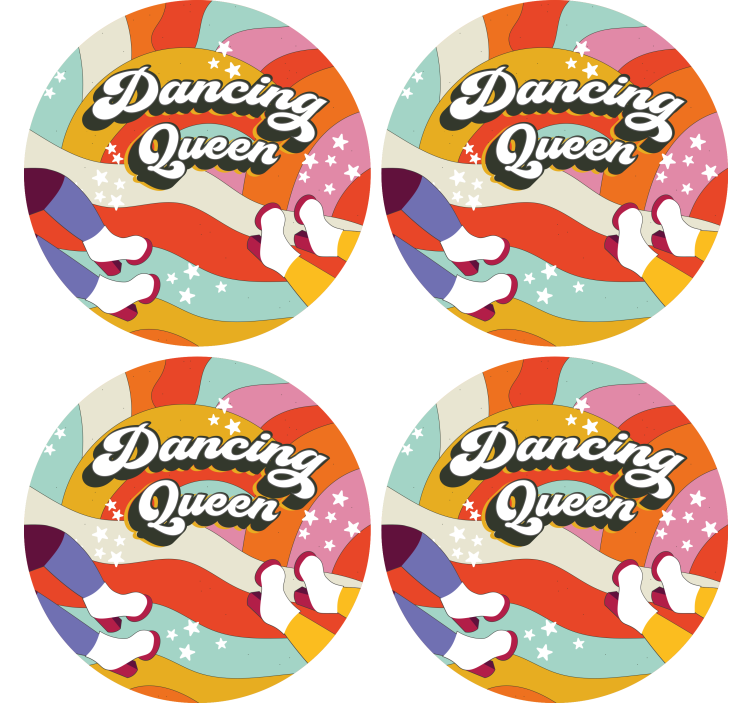 Personalised coasters colorful dance feet design - TenStickers