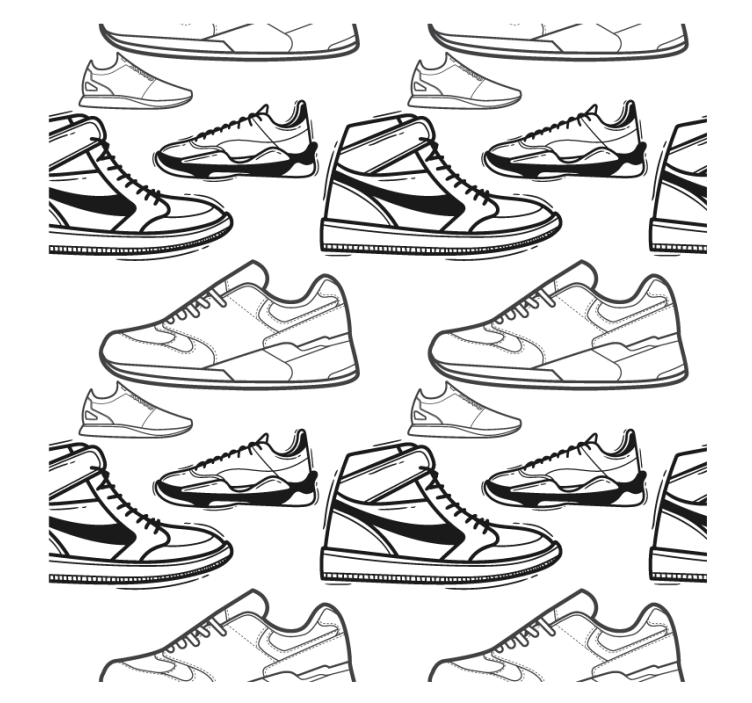 Modern coasters sneaker silhouette designs - TenStickers