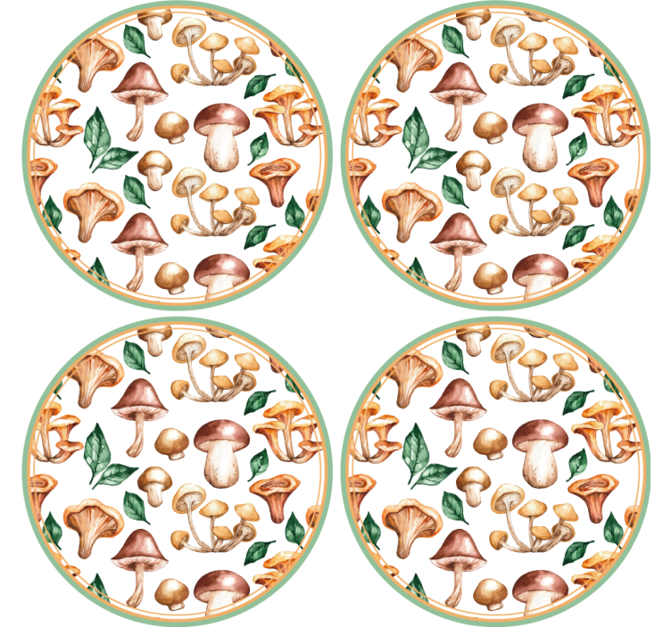 Geek coasters mushroom pattern design - TenStickers