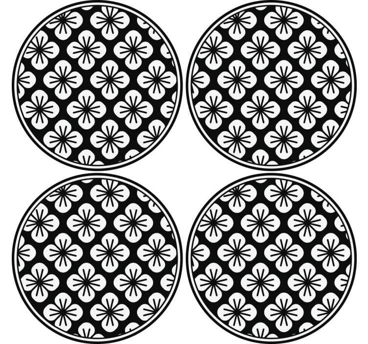 Texture coasters with botanical textured surface - TenStickers